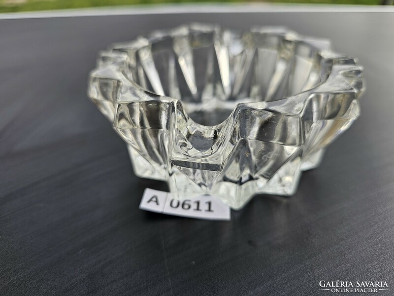 A0611 Csehszlovák üveg hamutál 13 cm