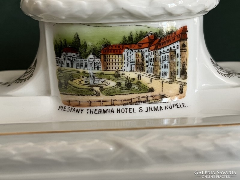 Pöstyén thermia hotel advertising porcelain inkwell victoria czechoslovakia (p0015)