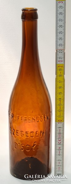 "Hutter-Ferencsevits Szegeden 0.50l" világosbarna sörösüveg (3005)