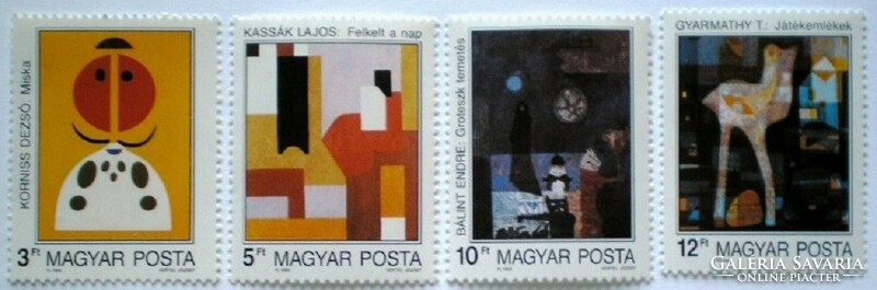 S4008-11 / 1989 paintings - modern Hungarian painting stamp set postal clean