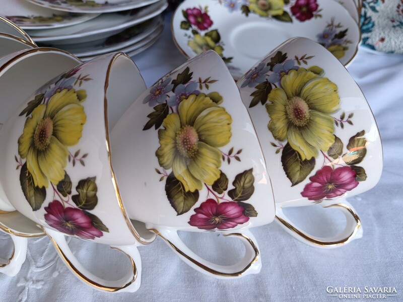 Cheerful colorful floral English breakfast set