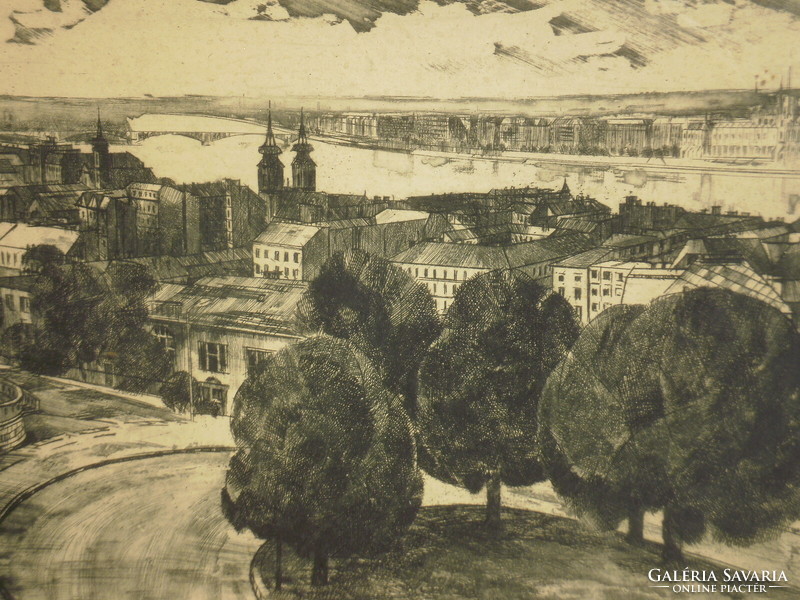 Csurgói Máté Lajos (1931 - ) : Látkép a Dunával / Budapest