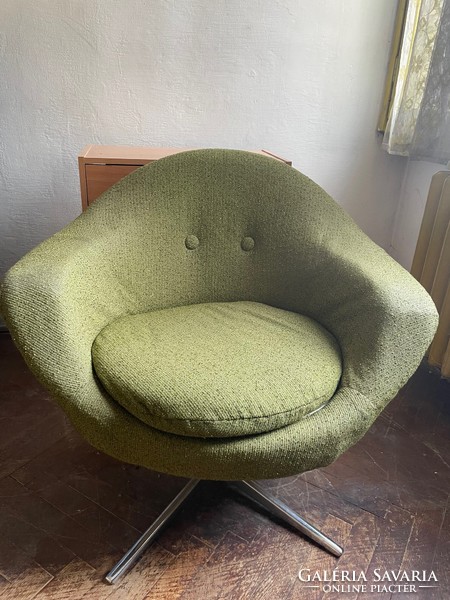 Retro smaragdzöld forgó fotel