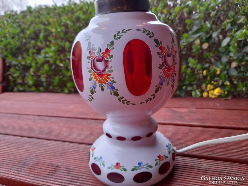Double-layer table lamp decorated with sanding and hand painting!