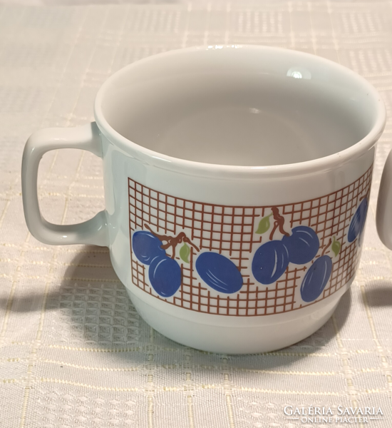 3 pcs, Zsolnay porcelain mug with plum pattern, pcs/price