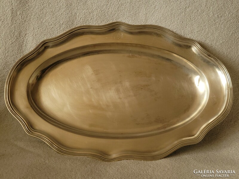 Old very nice silver tray in the condition shown in the picture, size 30x46 cm, weight 1235 g.