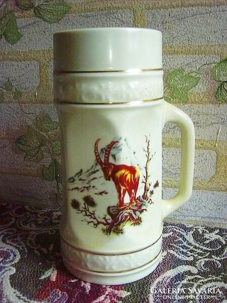 Hollóháza ceramic beer mug 1.