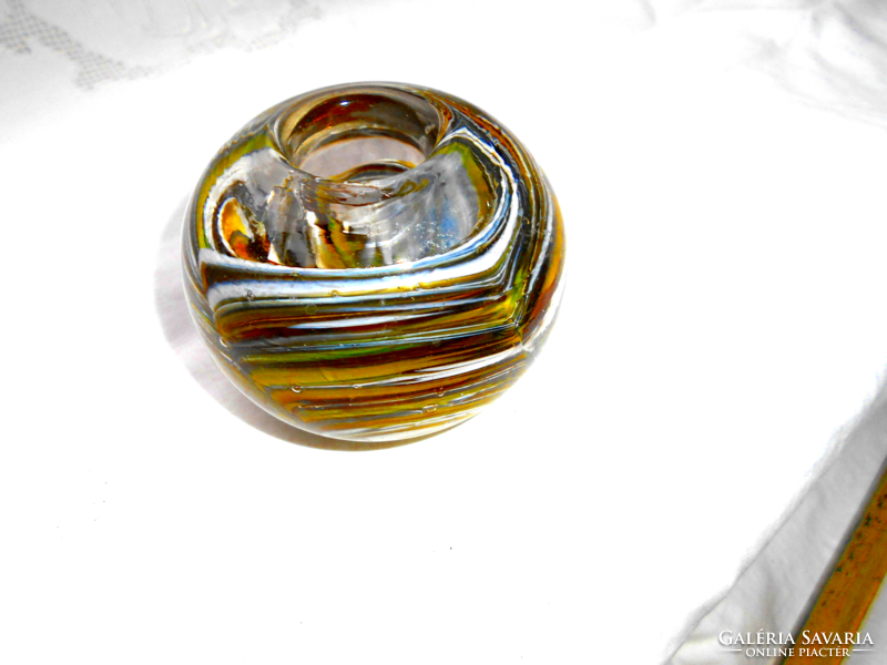 Handcrafted solid glass candle holder or letter weight from Murano - beautiful handcrafted product