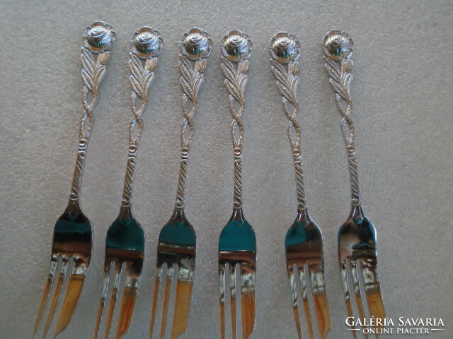 Luxury made in Sweden larger cake fork set / 6 pieces approx. 15 cm