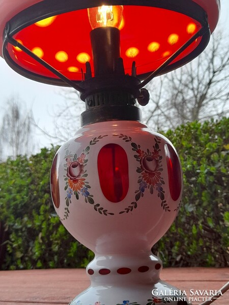Double-layer table lamp decorated with sanding and hand painting!