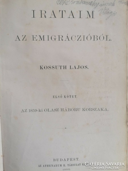 Kossuth Lajos Irataim az emigracióból 6 kotet