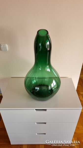 Óriási art deco parádsasvári üveg padló váza - 70 cm magas