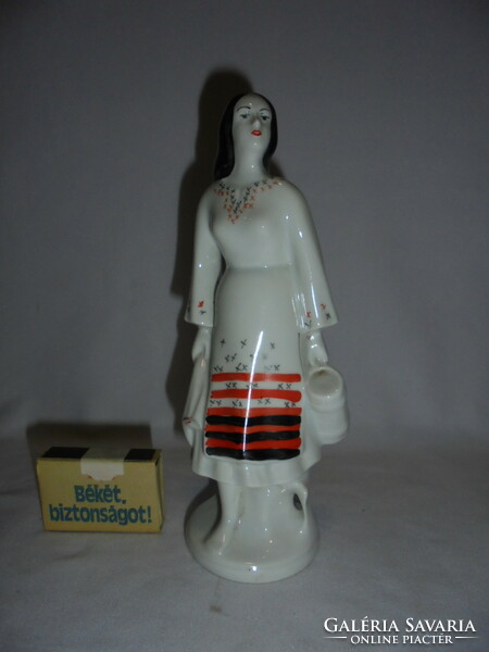 Girl with a jug - porcelain figurine, nipp