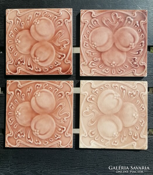 Art Nouveau tiles - 4 pcs - (15.5 X 15.5 X 1.2 Cm)