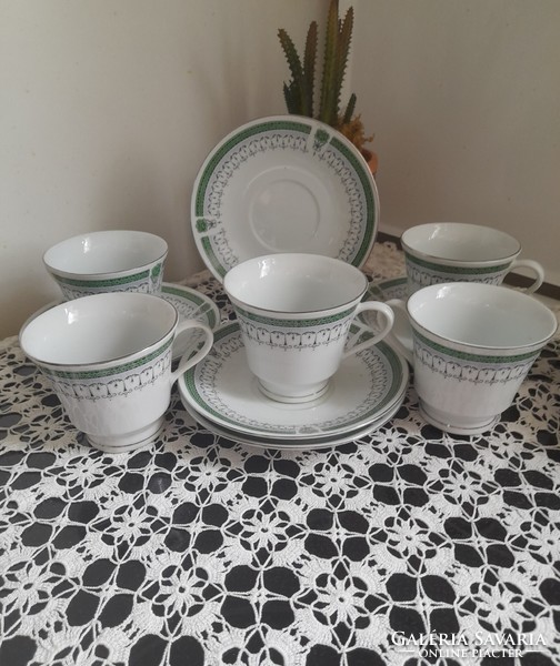 Coffee sets with a green pattern