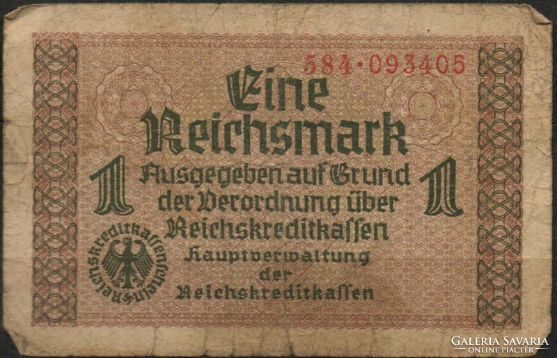 D - 173 - foreign banknotes: Germany 1939-45 1 mark