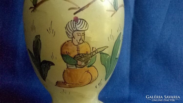 Hand painted onyx vase