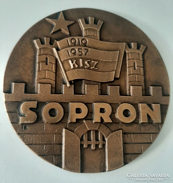 Renner Kálmán  : SOPRON IX.ODOT  74 Bronz emlék plakett 9,7 cm