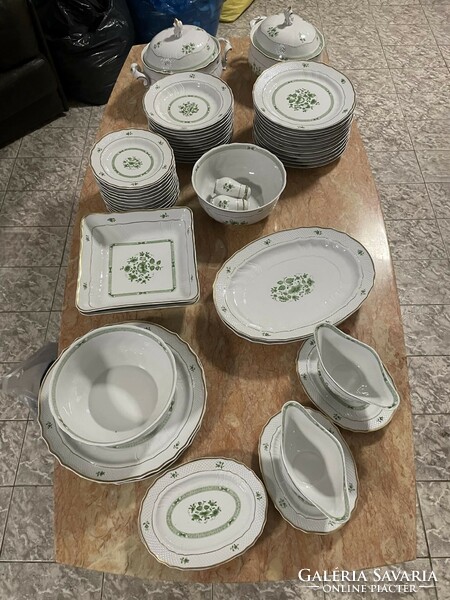 Hollóházi, scarbantia pattern tableware for 2x6 people