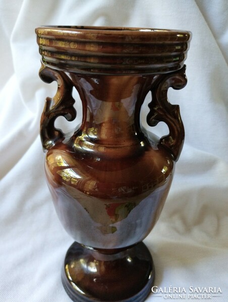 Retró barokkos mázas kerámia váza