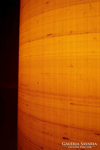 Mid century modern 60as évek réz állólámpa vintage lámpa selyem ernyő öntöttvas talp