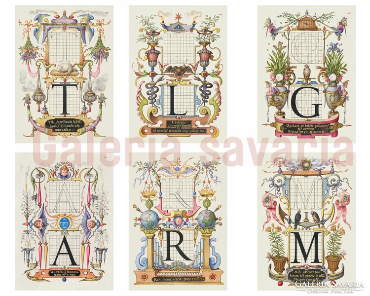 K l letters richly decorated from the 16th century, from the work mira calligraphiae monumenta