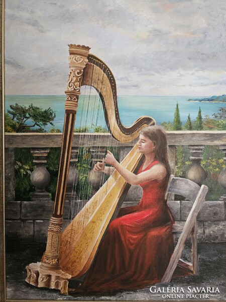 Solid aniko: only the music; 50x70cm+ gift frame; oil, canvas