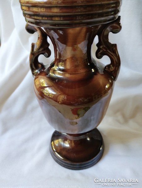 Retró barokkos mázas kerámia váza