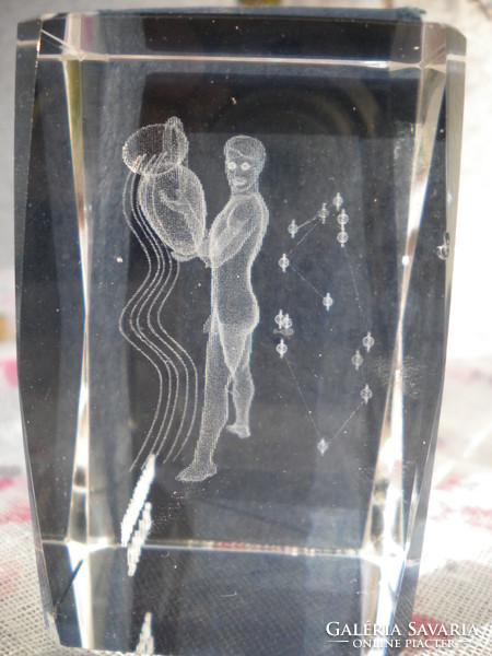 3D laser cut laser engraved waterproof horoscope crystal glass bar