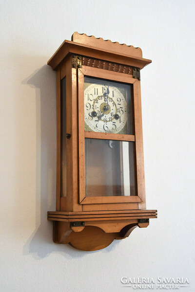 Wall clock, 24-hour movement, half strike, with 2 winders, xix/xx. S.