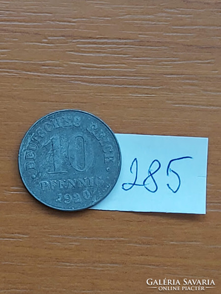 German Empire deutsches reich 10 pfennig 1920 zinc 285