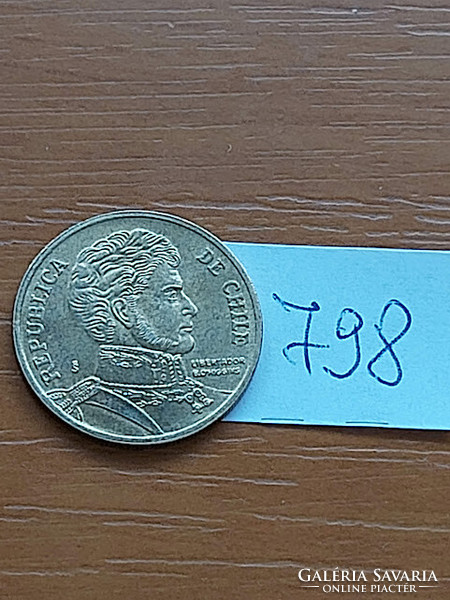Chile 10 pesos 2010 nickel-brass bernardo o'higgins 798