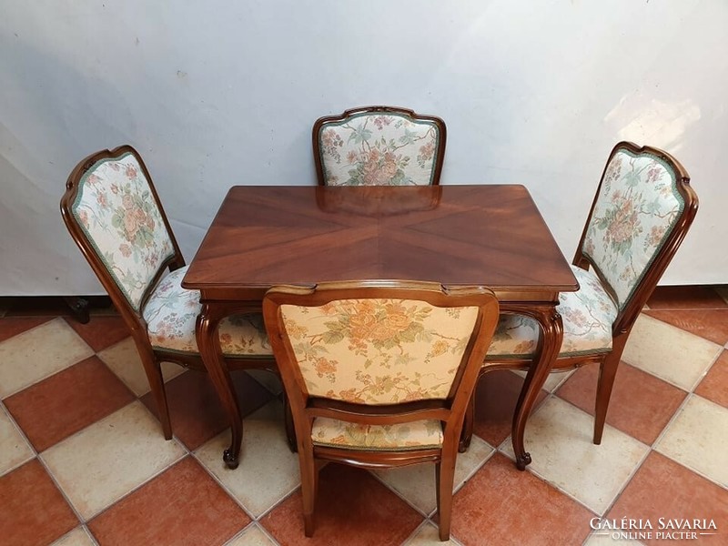 Neobarok asztal és 4 szék