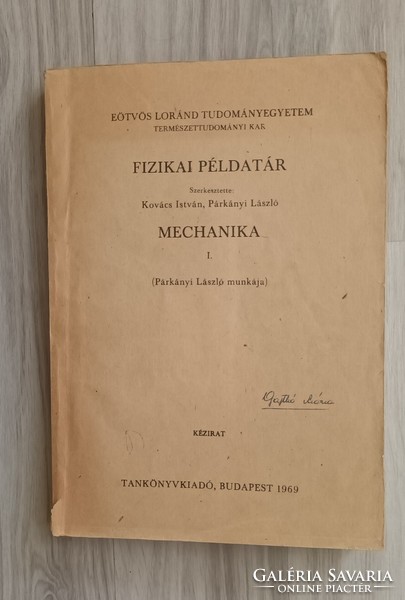 Kézirat!Mechanika Párkányi László.