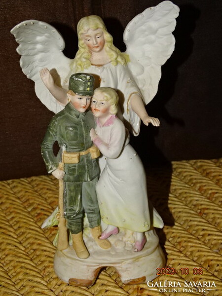 Grafenthal porcelain  World War I. rifleman and his lover with a guardian angel