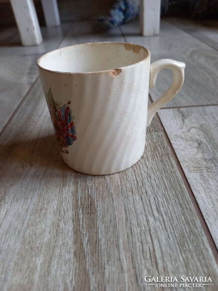 Antique British porcelain coronation cup (7.4x9.7x7.2 cm)