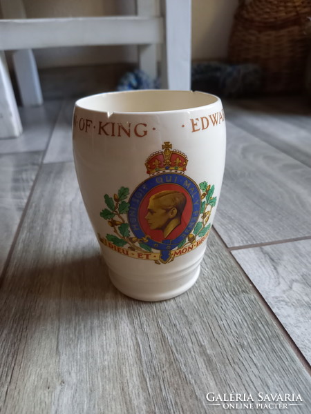 Interesting old British coronation porcelain commemorative cup (10.7x8 cm)