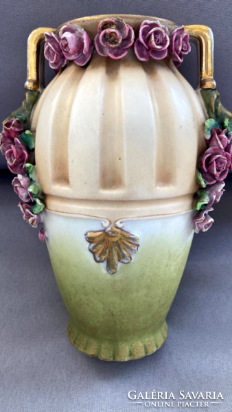 Antique lion's head amphora, vase