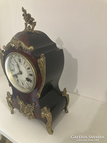 Antique French miniature boulle mantel clock!
