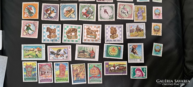Mongólia lovas nemzet, hagyományok,  stb bélyegek csomag pecsételt 2.