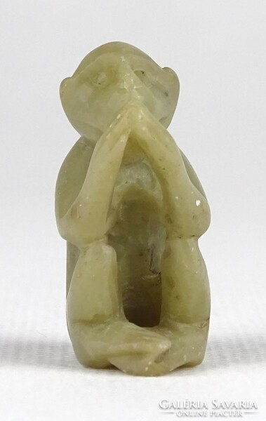 1Q099 old small carved grease stone monkey 3.6 Cm