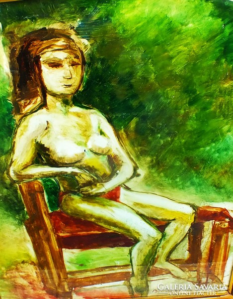 Seated nude, 80x60 oil on wood