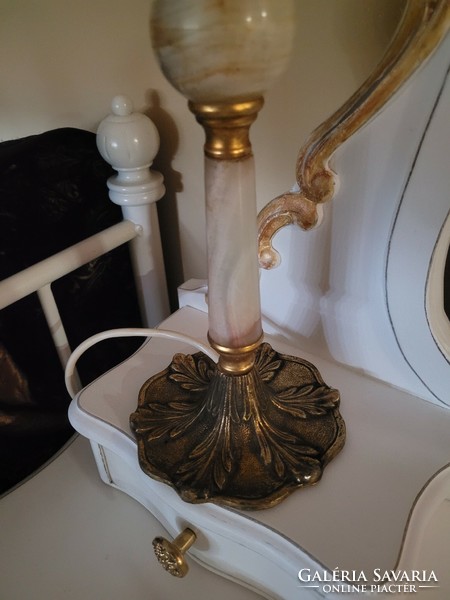 Antique copper + onyx lamp