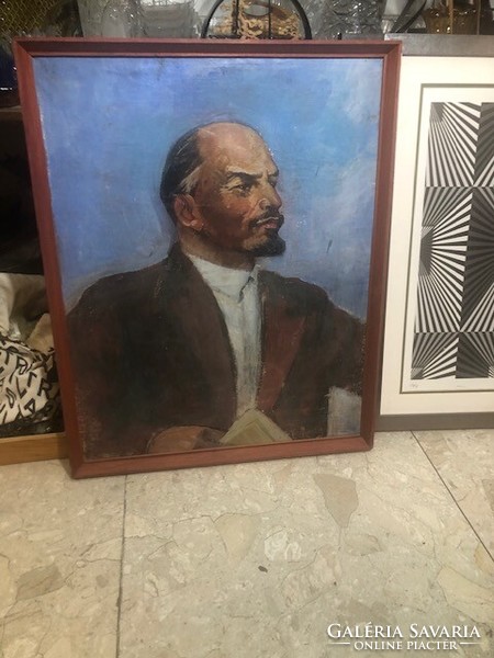 Portrait of Lenin, oil on canvas painting, 80 x 50 cm.