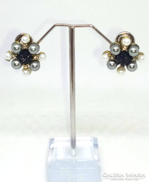 Square beaded, crystal earrings 405