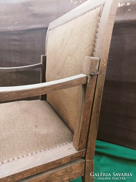 Ritka, Art Deco stílusú kinyitható fotelágy! Képeken látható, felújítandó állapotban!