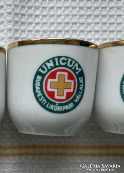 Retro porcelain cup, kupica - unicum Budapest liquor industry company, Hólloháza porcelain