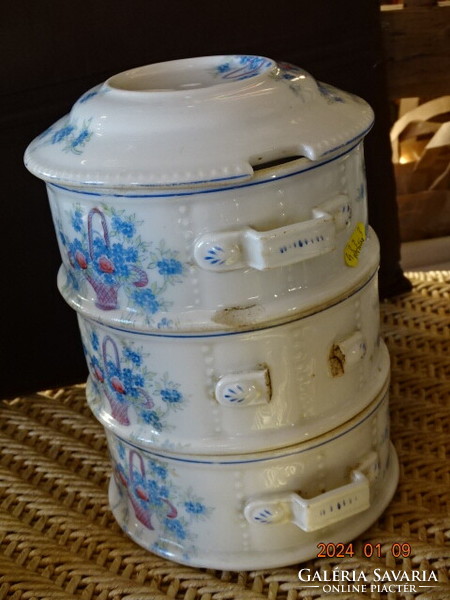 Antique porcelain food barrel food barrel coma bowl