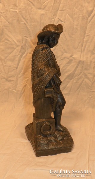 Fisherman pewter statue