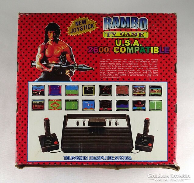 1Q954 Retro RAMBO TV Game Computer játékkonzol dobozában